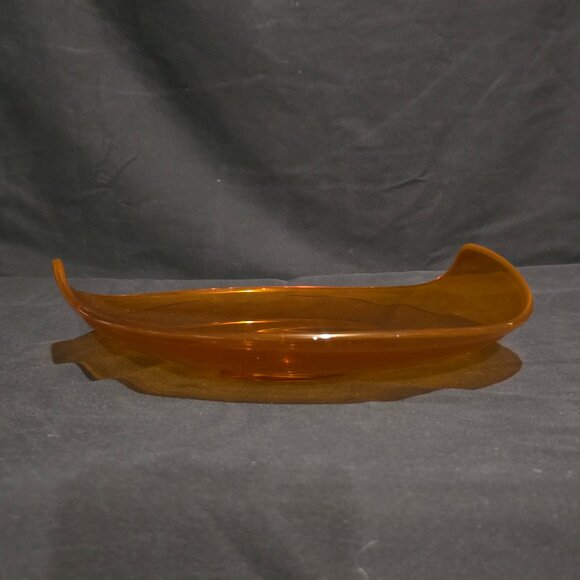 Vtg Viking Glass EPIC Oblong Shallow Bowl Persimmon - Picture 4 of 5